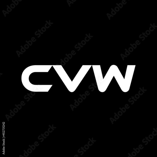 CVW letter logo design with black background in illustrator, vector logo modern alphabet font overlap style. calligraphy designs for logo, Poster, Invitation, etc.