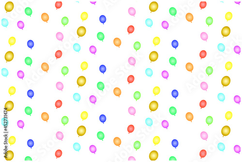 カラフルな風船で埋め尽くされた背景イラスト