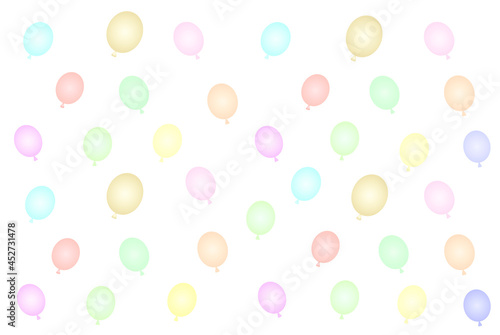 カラフルな風船で埋め尽くされた背景イラスト