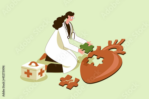 Heart doctor illustration concept vector 