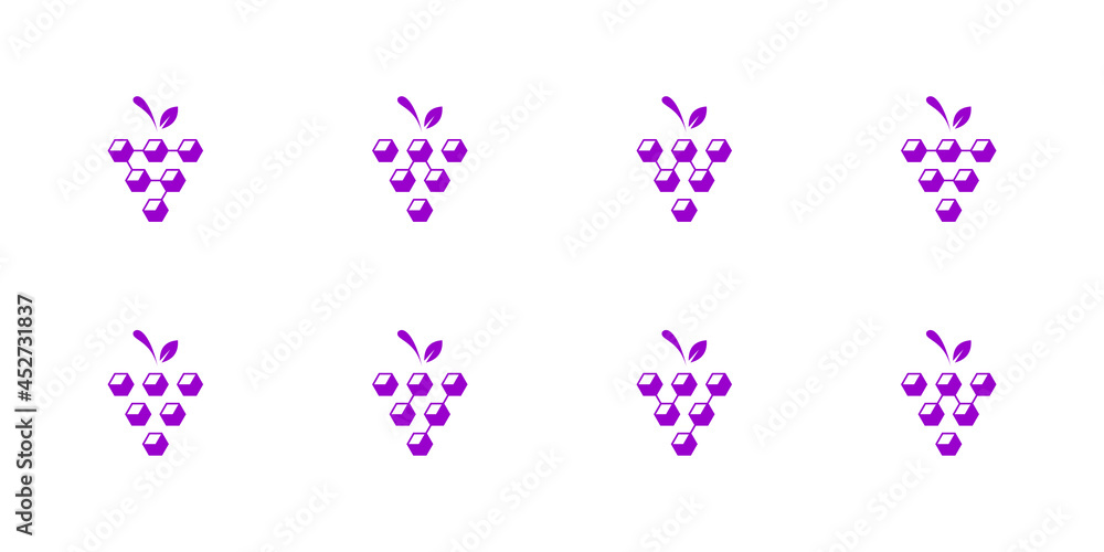 abstract grape fruit logo collection with squares. Premium Vectors.. abstract grape fruit logo collection with squares. Premium Vectors..