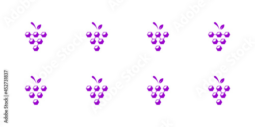 abstract grape fruit logo collection with squares. Premium Vectors..