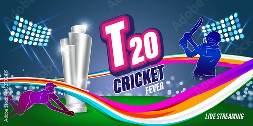 ICC Men's T20 World Cup cricket championship abstract background.