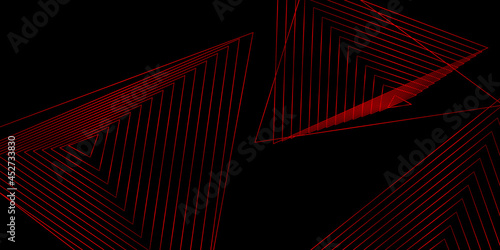 Futuristic black and red background with lines