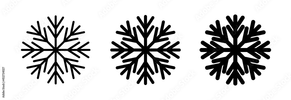 snowflake icon, snowflake for air conditioner control icon, snowflake symbol