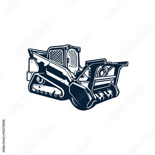 forestry mulching machine isolated vector photo