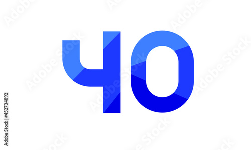Free Download 40 Number Modern Flat Blue Logo - GFXLoad