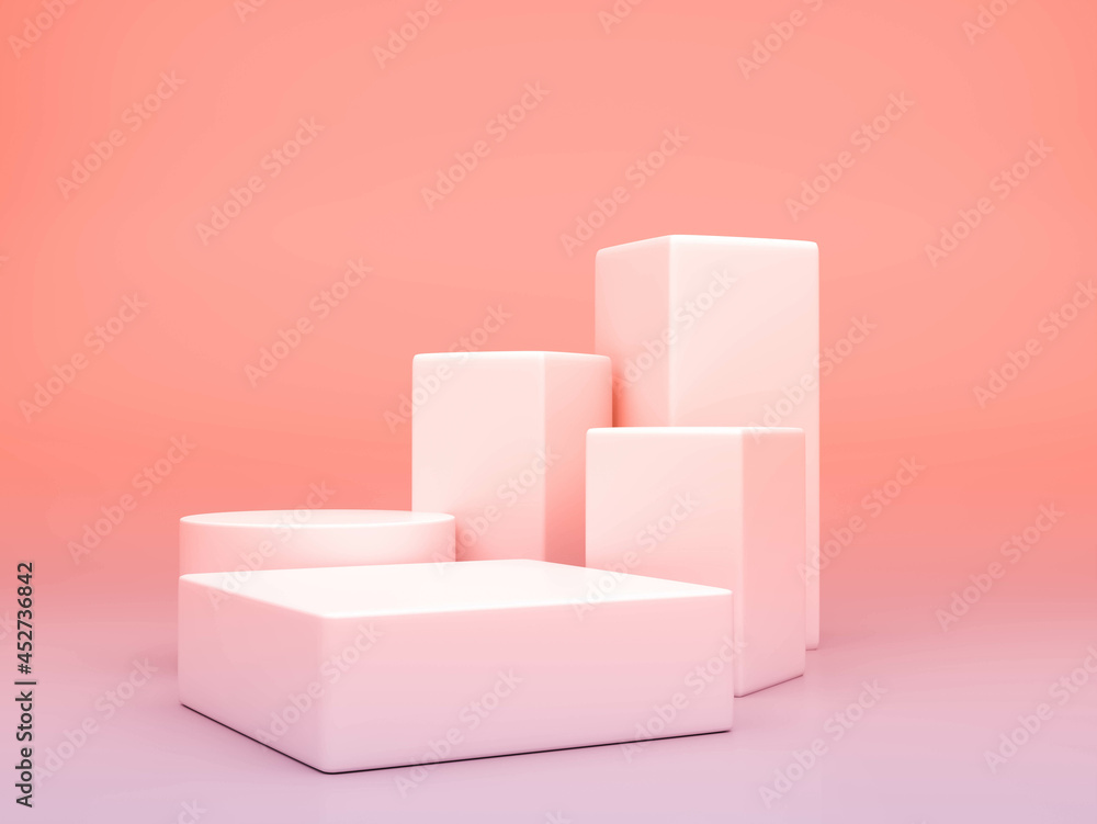 Pedestal for display, shelf beyond imagination, Platform for design,Blank product stand.3D rendering Pedestal for display, shelf beyond imagination, Platform for design,Blank product stand.3D rendering