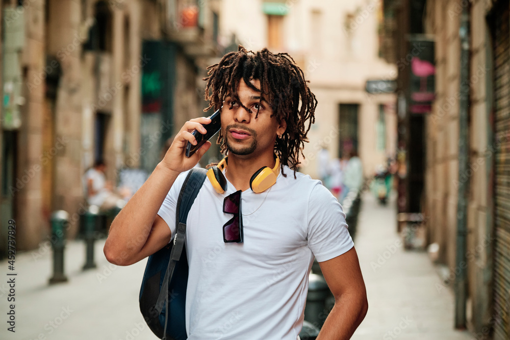 Fototapeta premium portrait of a black man with Dreadlocks - concept lifestyle
