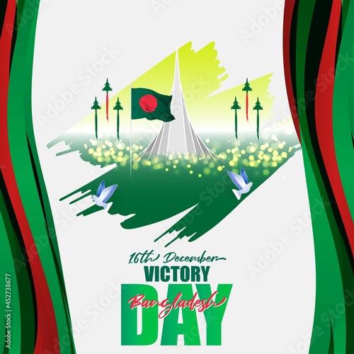 Vector illustration for Bangladesh victory day, national day, soldiers, flag hoisting