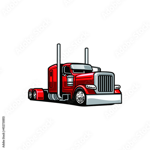 american red truck vector illustration isolated