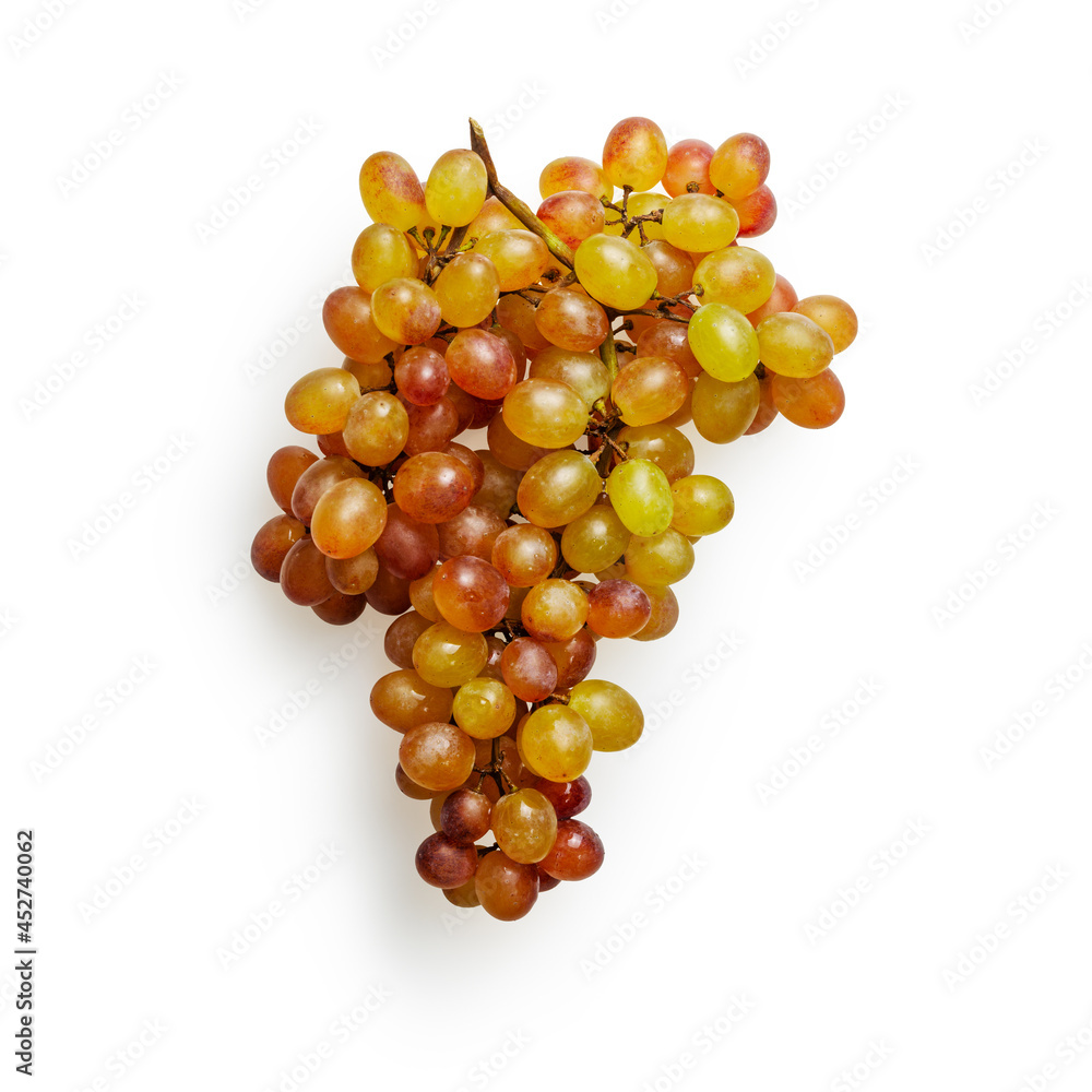 Isolated ripe bunch of grapes on white background 