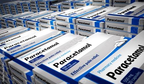 Photos Paracetamol and painkiller tablets pack 3d illustration