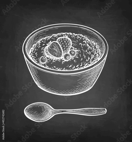 Chalk sketch of oatmeal.