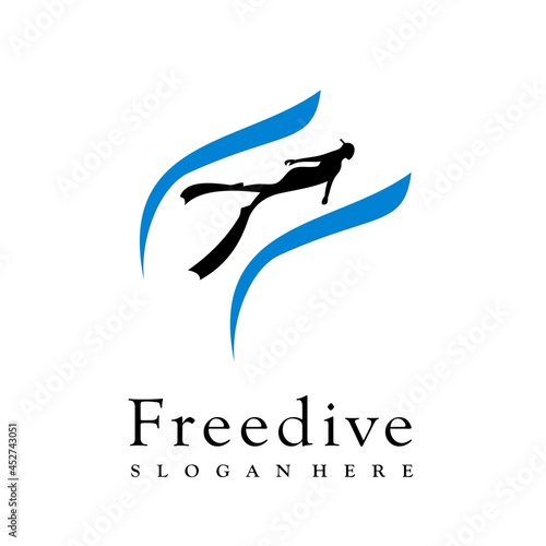 freediving club logo design concept