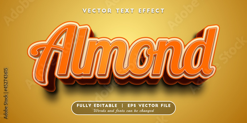 Text effects 3d almond, editable text style