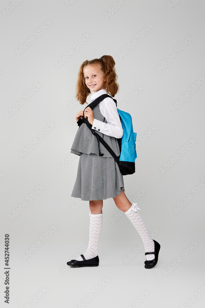 adorable schoolgirl with backpack. Back to school adorable schoolgirl with backpack. Back to school