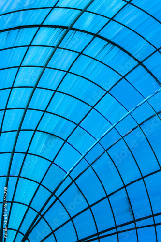 Close-up of a plastic dome with curved texture