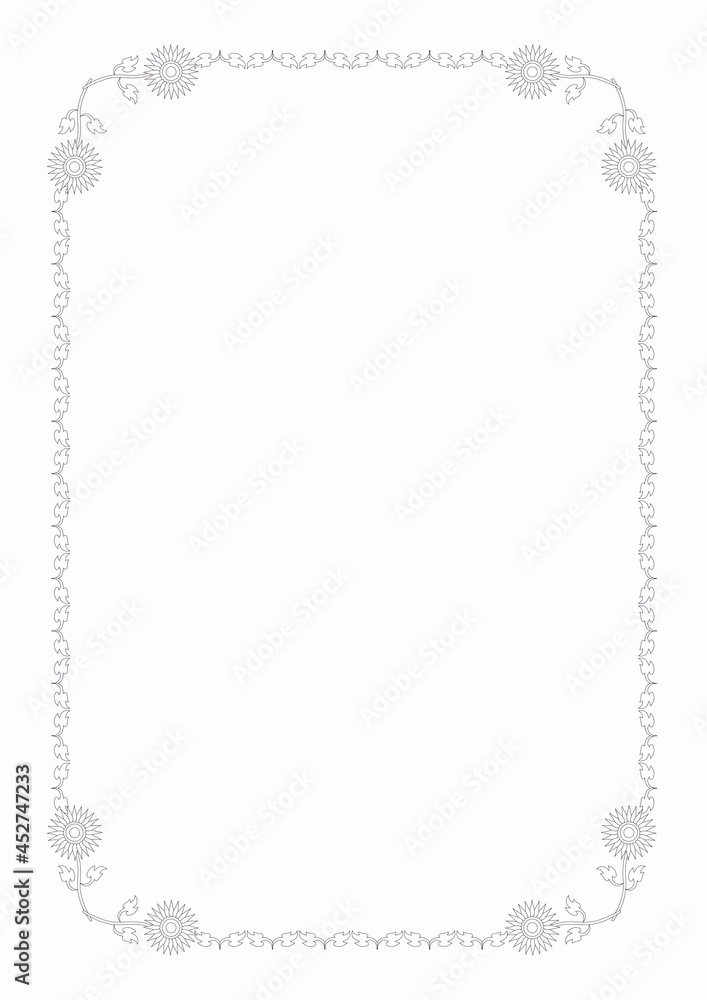 Black frame ornament on a white page. Design for text, invitations, menus, cards, posters etc. illustration. Black frame ornament on a white page. Design for text, invitations, menus, cards, posters etc. illustration.