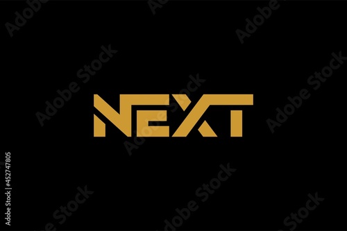 Letter NEXT logo design vector. Outline type sign. Monogram letters vector icons.