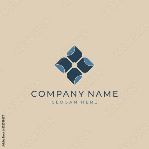 Abstract floral logo icon template for beauty and spa branding