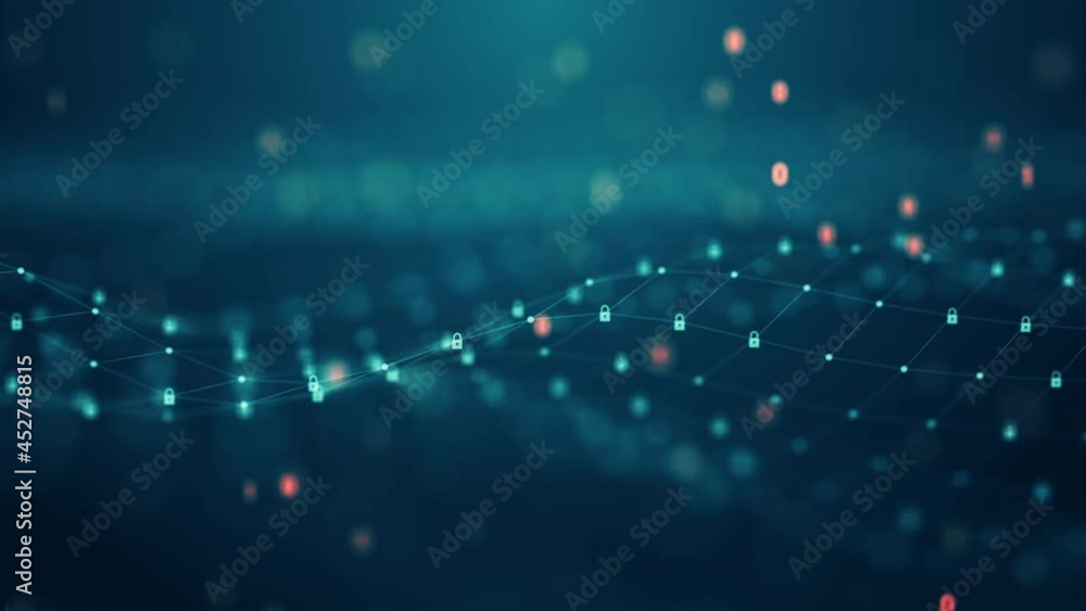 Access control and cyber security concept. Secure data network technology Padlocks and locks on virtual digital screen. Data and information protection protocol. Secure connection.