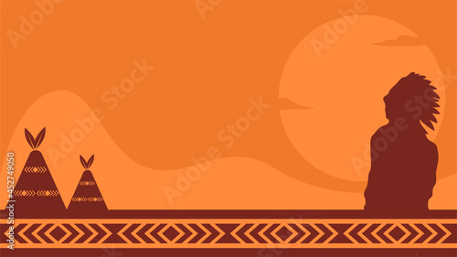 Native American Day Background Design. Suitable to use on Native American day event on United States of America.