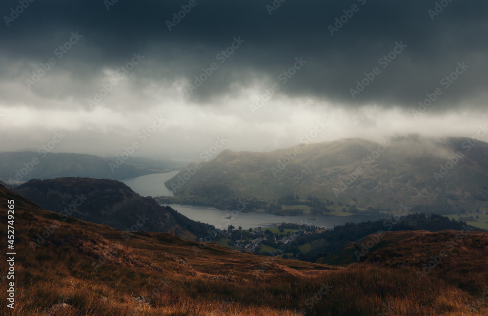 dramatic clouds over the mountains