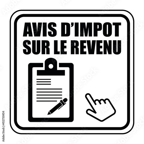 Logo avis d'impôt sur le revenu.