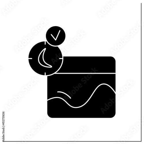 Face cream glyph icon. Skincare cosmetic product tub. Korean cosmetics, hydrating sleeping mask and collagen skin repair.Filled flat sign. Isolated silhouette vector illustration