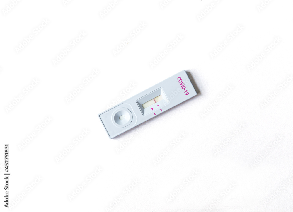 A Negative Result for COVID-19 with test kit for viral disease COVID-19 2019-nCoV. Lab card kit test for coronavirus SARS-CoV-2 virus. Fast test COVID-19. Pandemic infectious concept A Negative Result for COVID-19 with test kit for viral disease COVID-19 2019-nCoV. Lab card kit test for coronavirus SARS-CoV-2 virus. Fast test COVID-19. Pandemic infectious concept