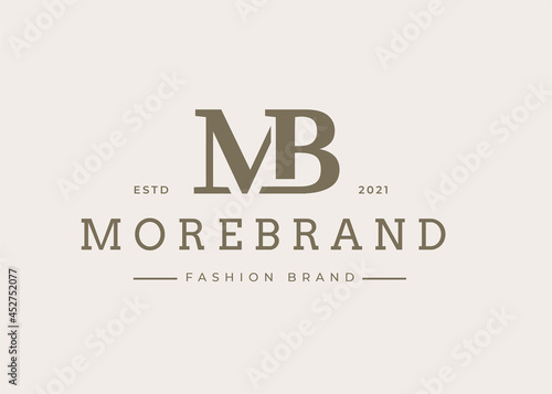 Minimalist Initial M B letter logo design template, Vector illustrations
