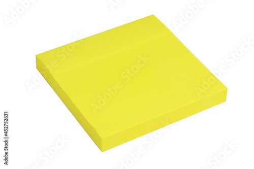 Yellow sticky note on white background