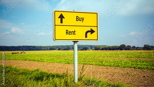 Street Sign to Buy versus Rent