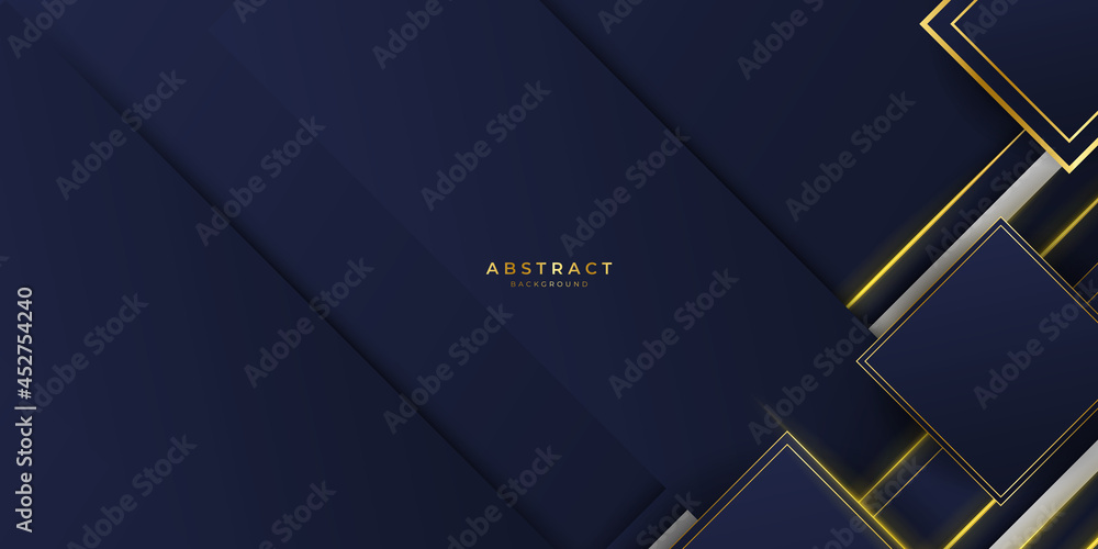 Abstract template luxury premium dark blue geometric diagonal background with golden line. Shiny realistic luxury golden elements. Modern vector design template. Abstract template luxury premium dark blue geometric diagonal background with golden line. Shiny realistic luxury golden elements. Modern vector design template.