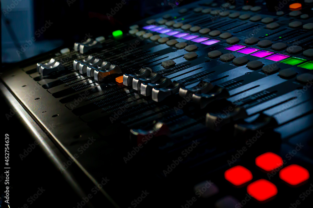 sound check for concert, mixer control, sound check for concert, mixer control,