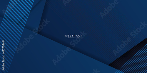 Modern simple dark navy blue background with overlap triangle layers. Blue abstract background vector with blank space for text. Modern element for banner, presentation design and flyer