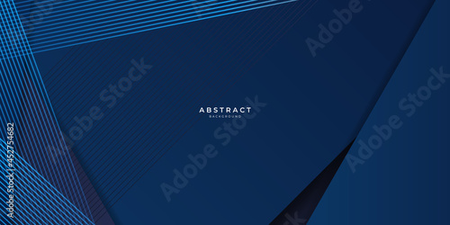 Modern simple dark navy blue background with overlap triangle layers. Blue abstract background vector with blank space for text. Modern element for banner, presentation design and flyer