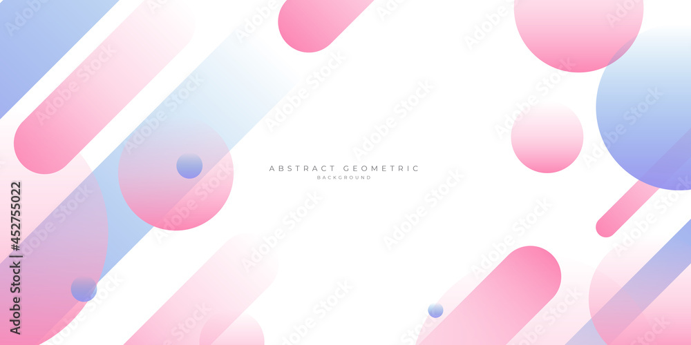 Blue and pink gradient geometric shape background 