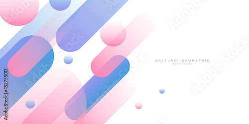 Blue and pink gradient geometric shape background 