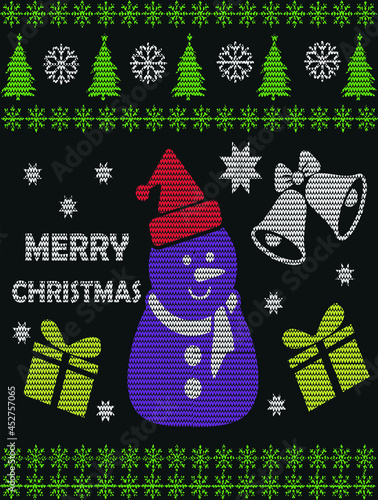 Christmas knitted ugly sweater design