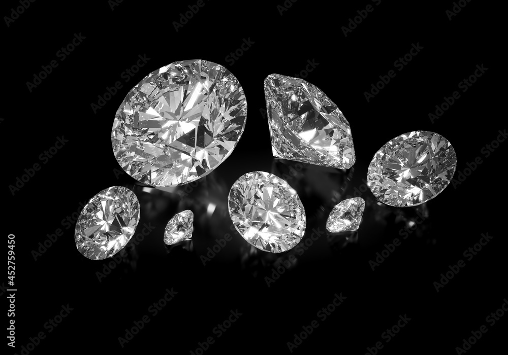 Diamond Background - Luxury Beautiful Shiny Diamond in Brilliant Cut on Black Background - Crystal Background Diamond Background - Luxury Beautiful Shiny Diamond in Brilliant Cut on Black Background - Crystal Background
