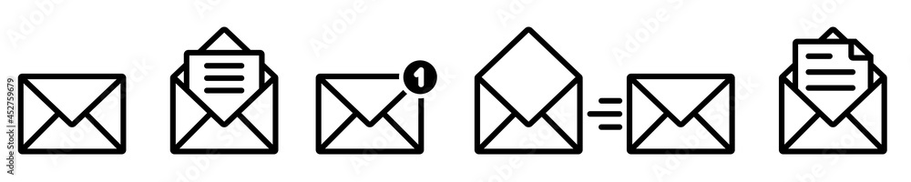 email icon, envelopes icon isolated on white background. Vector illustration email icon, envelopes icon isolated on white background. Vector illustration