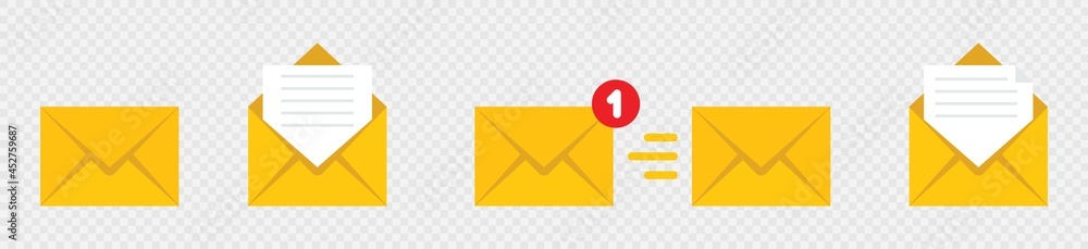 email icon, envelopes icon isolated on transparent background. Vector illustration email icon, envelopes icon isolated on transparent background. Vector illustration