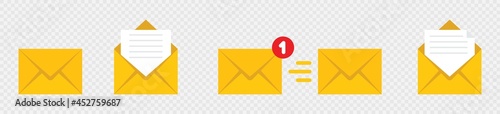 email icon, envelopes icon isolated on transparent background. Vector illustration