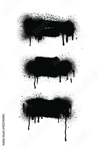 Spray Paint Abstract Vector Elements isolated on White Background. Lines and Drips Set. Street style. 