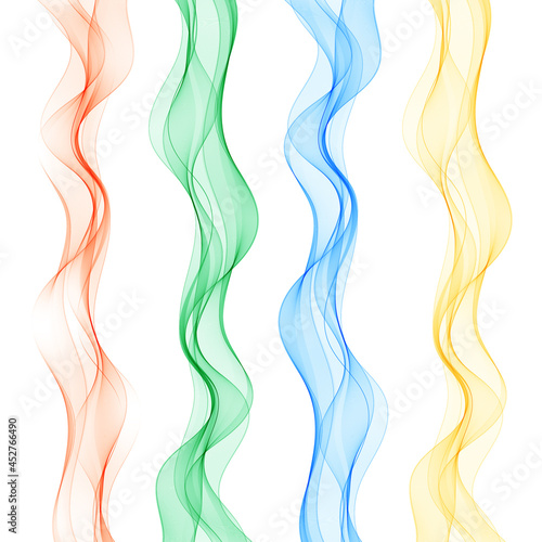 Fototapeta Naklejka Na Ścianę i Meble -  Set of colored waves. Abstract vector background. eps 10