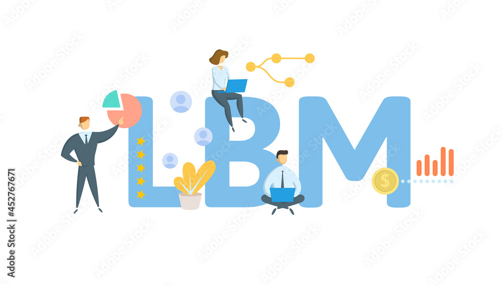 LBM, Lumber and Building Material. Concept with keyword, people and icons. Flat vector illustration. Isolated on white. LBM, Lumber and Building Material. Concept with keyword, people and icons. Flat vector illustration. Isolated on white.