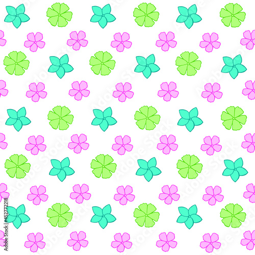 Wallpaper Mural Seamless spring pattern and frames with tropical leaves, flowers and plants. Vector illustration. Torontodigital.ca