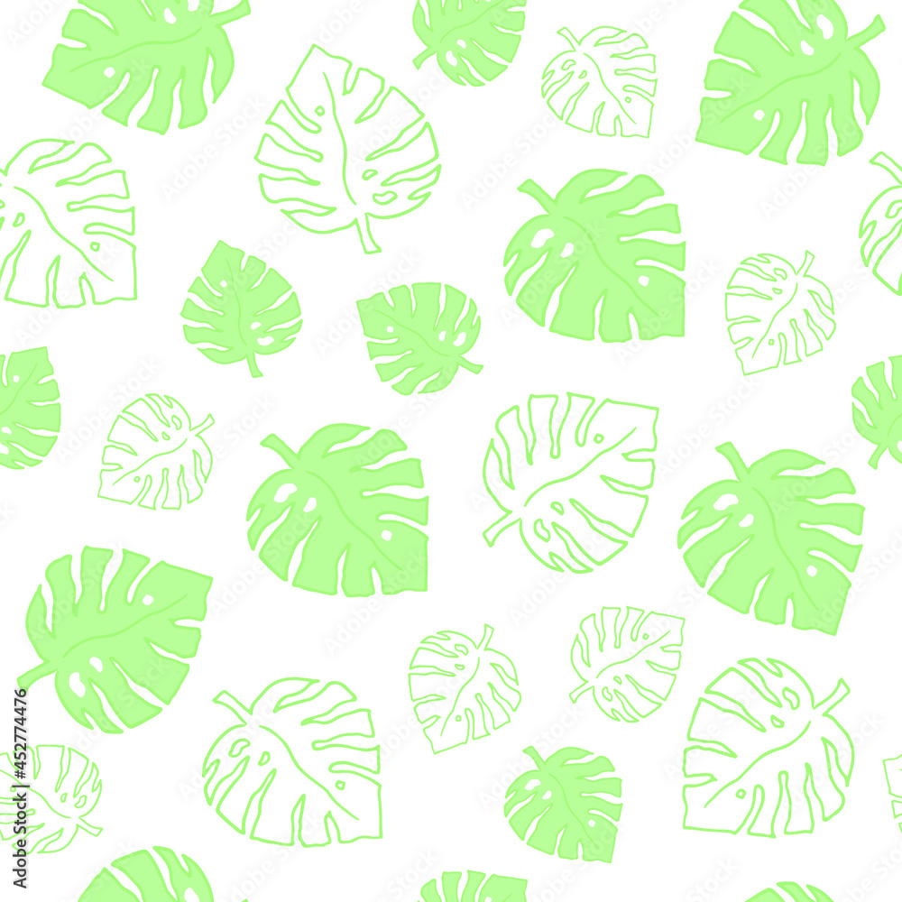 Seamless spring pattern and frames with tropical leaves, flowers and plants. Vector illustration. Seamless spring pattern and frames with tropical leaves, flowers and plants. Vector illustration.